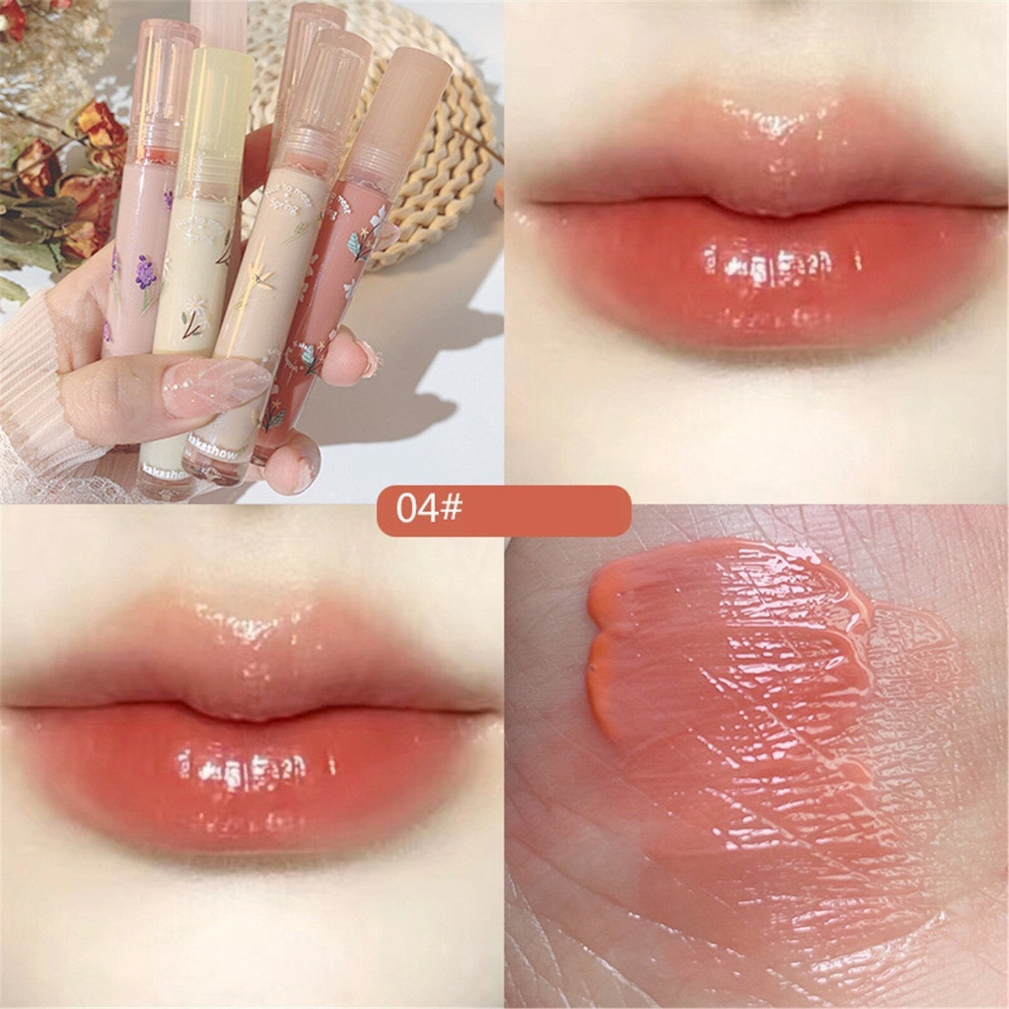 Grapefruit ColorsGlossy Lip Glaze Mirror Moisturizing Lip Glaze Water Mist Lipstick