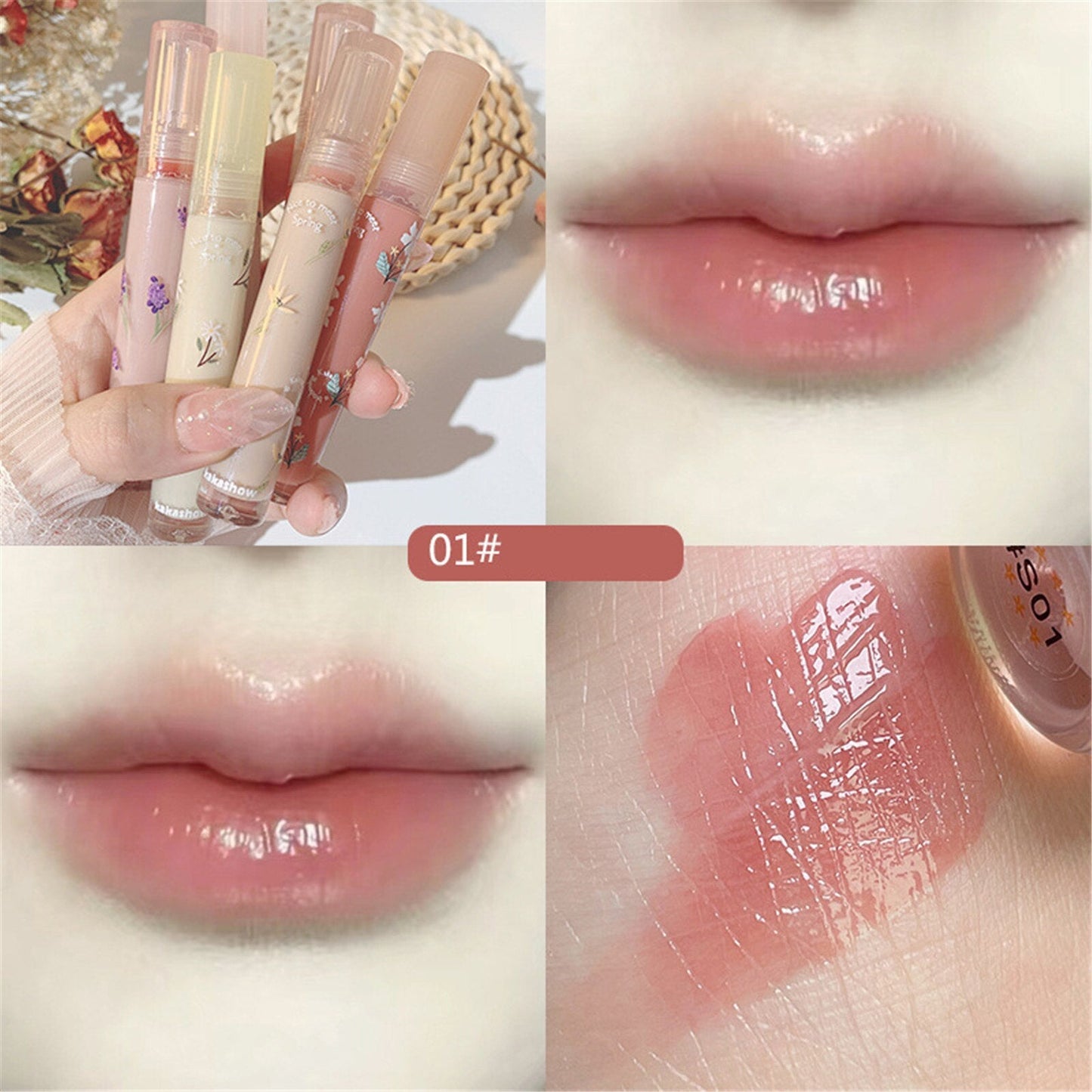 Grapefruit ColorsGlossy Lip Glaze Mirror Moisturizing Lip Glaze Water Mist Lipstick