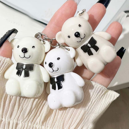 Keychain Mirror Lip Gloss Cute Bear Jelly Liquid Lipstick